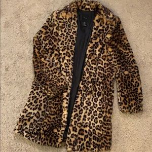 Fuzzy leopard jacket